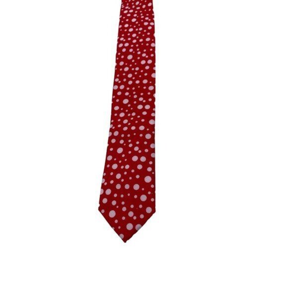 Skinny Tie Madness - Men’s Polka Dot Tie Red White SKM2534 - Picture 1 of 10